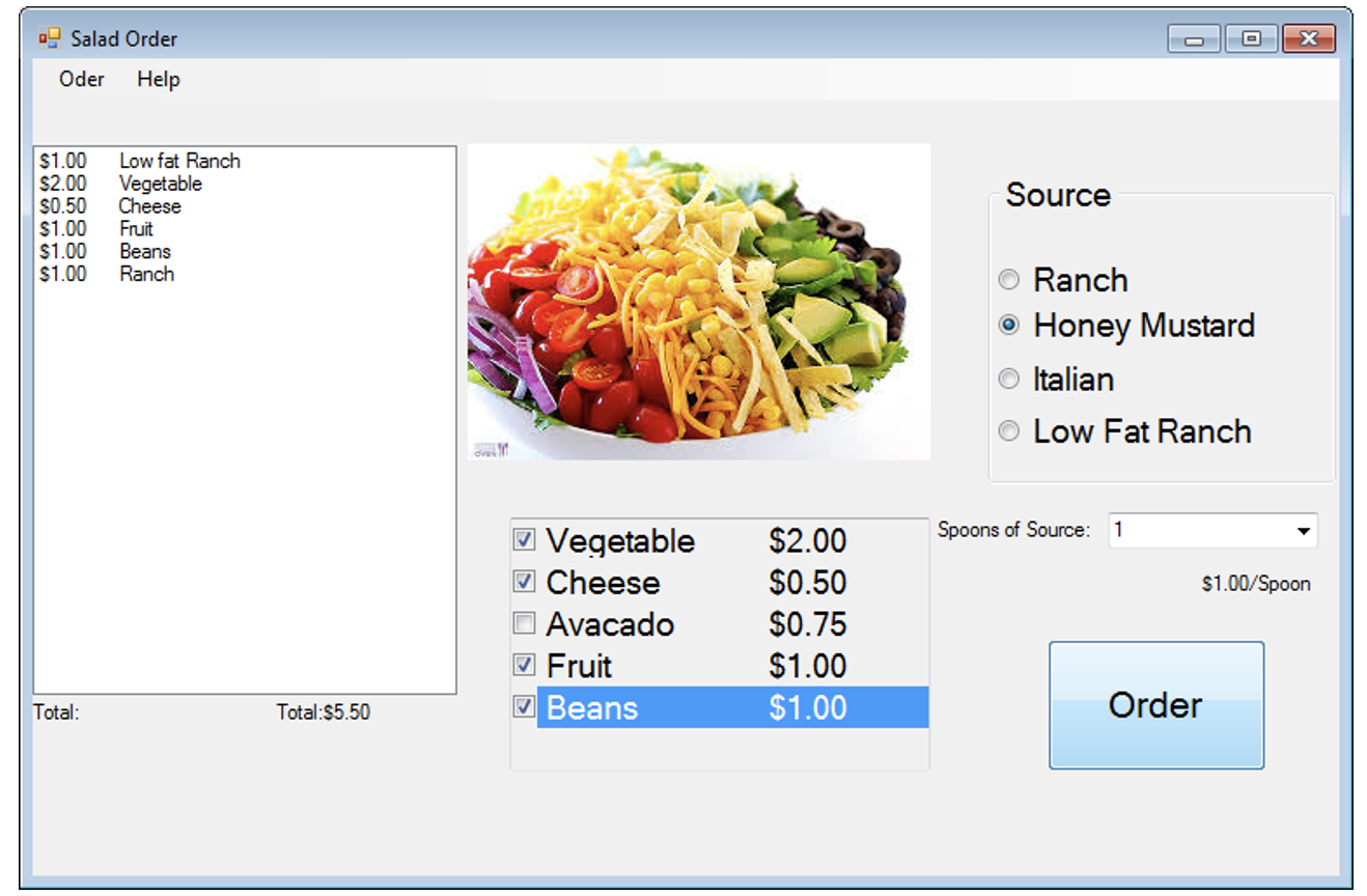 is to practice event-handler. The interface of the software is shown below