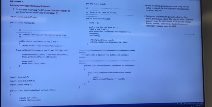  Labl4-week 7, private 3LabeL Label -programme-prudent A Student 1. Execute the