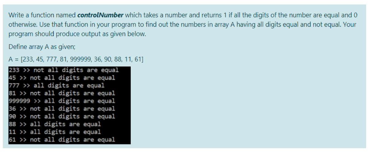  Write a function named controlNumber which takes a number and returns