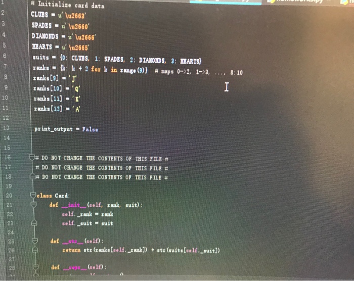 Rank (20 points) Complete the function play with.suits (), which takes two