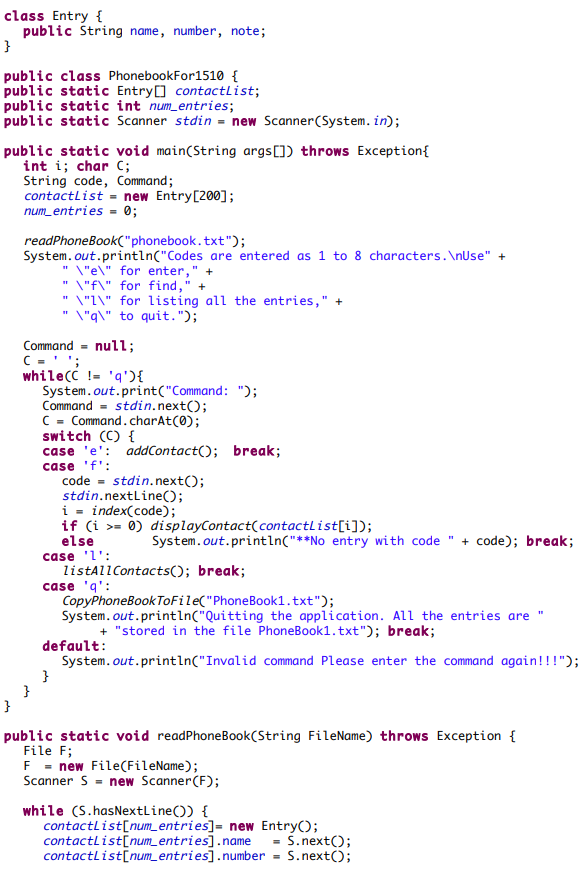 can use this code or your own code in Project 8 as