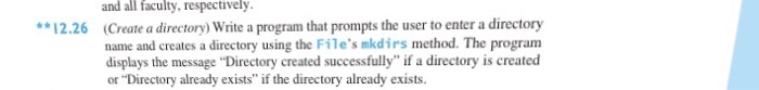  Write a program that prompts the user to enter a directory