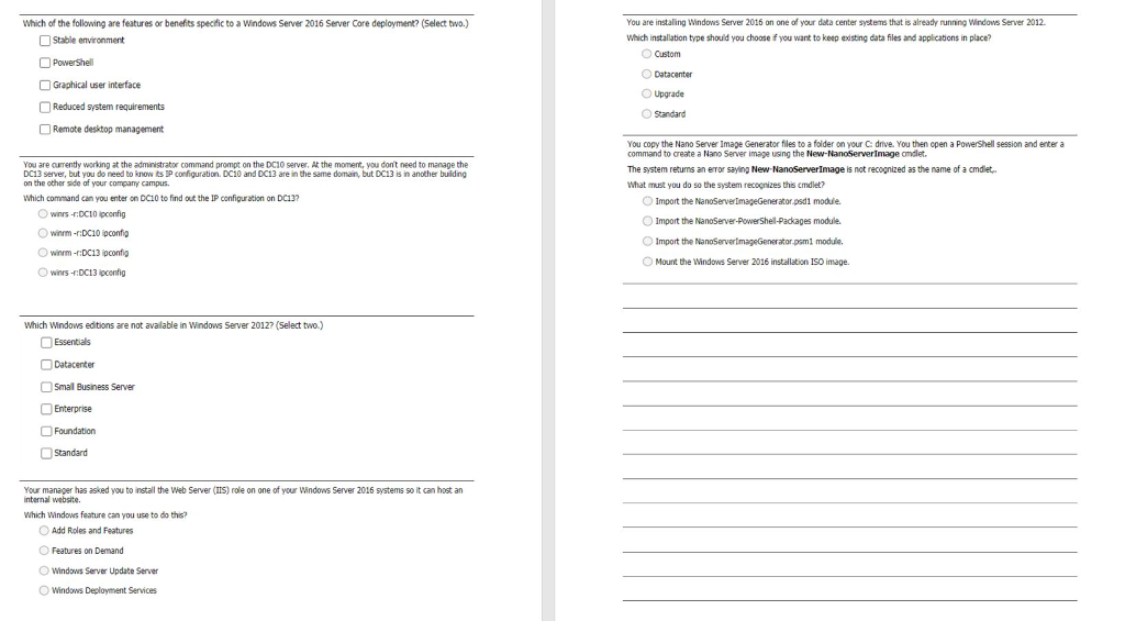 Basic Microsoft Server Question Which of the following are features or benefits