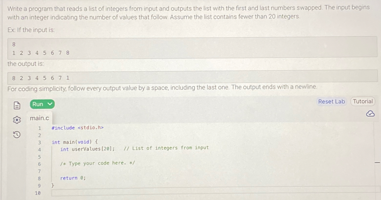  Write a program that reads a list of integers from input
