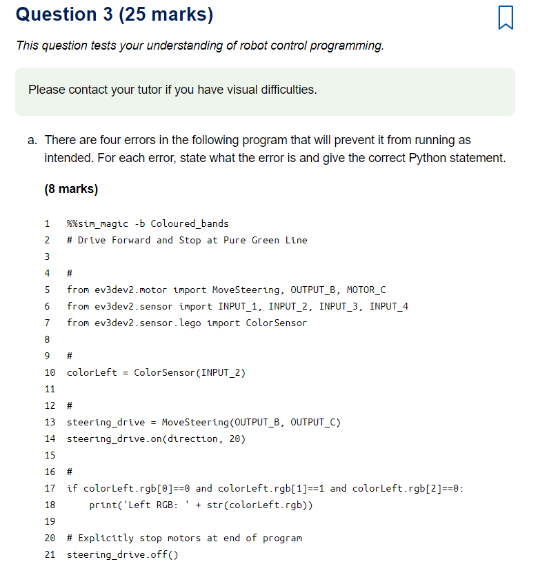 a.There are four errors in the following program that will prevent it