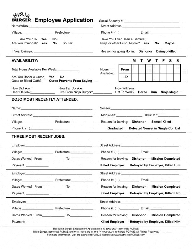  assignment.t. For the application to Ninja Burger: Identify all fields Please