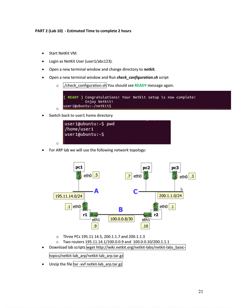 1. What route will message from PC2 to PC1 will take? Do
