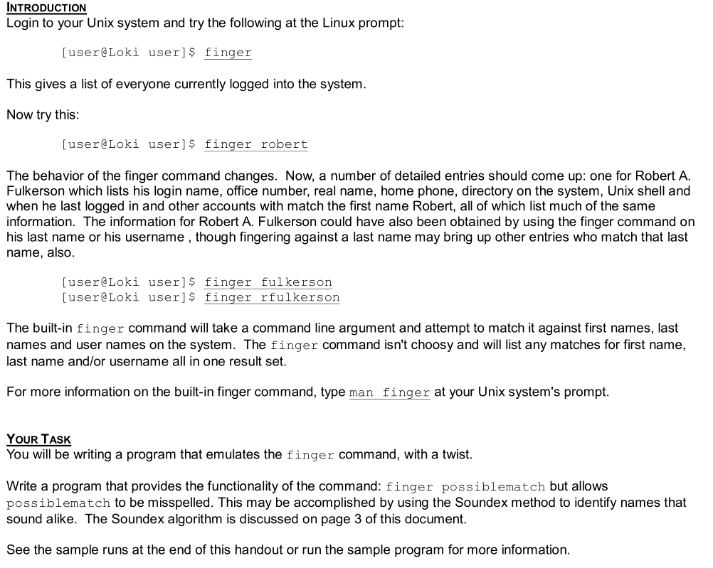 underlined user@loki:~$/samples/sdxfinger skellington The name you were looking for, skellington, converted to