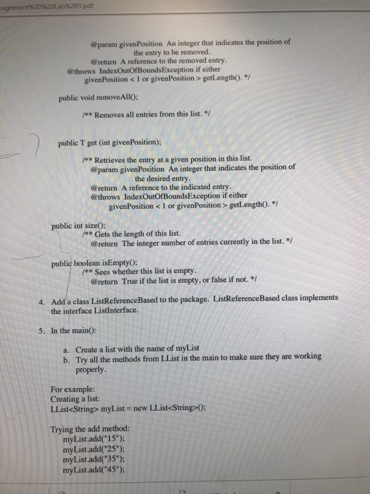 lists A Reference Based Implementation of the ADT List (Page 264 from