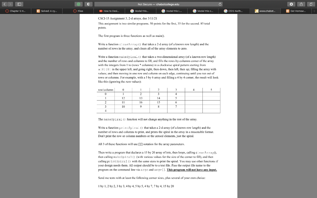 C++ Language: Pls do in code blocks. Not Secure - chabotcollege.edu Chapter
