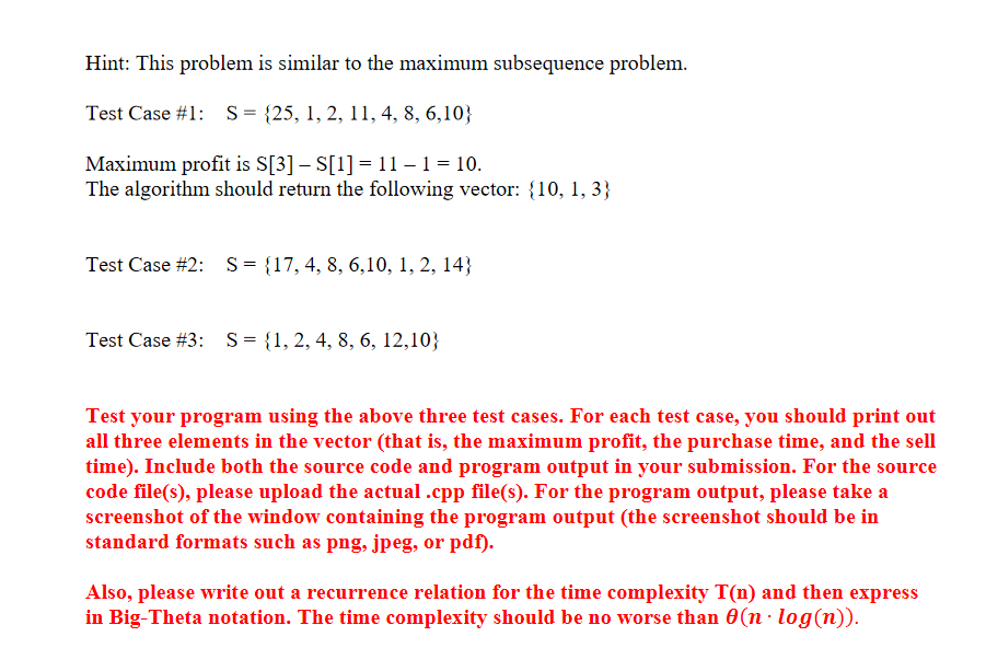and conquer algorithm that determines the best time to purchase and sell