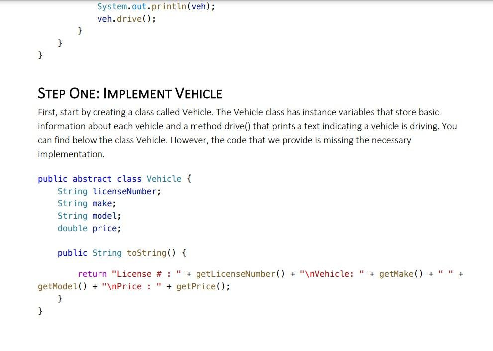 object-oriented programming (for example, inheritance and polymorphism). We provide an App.java file