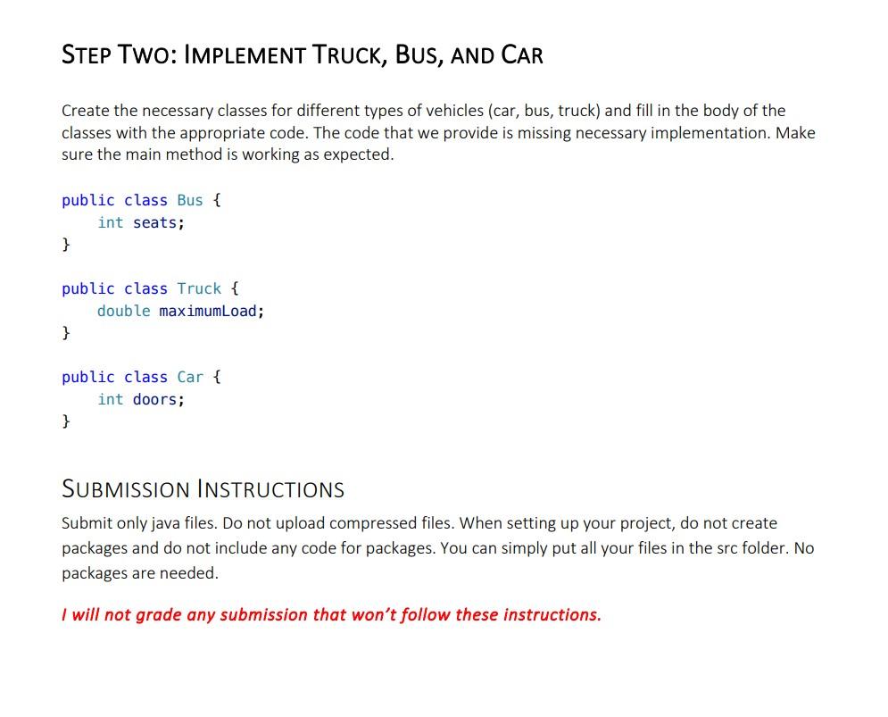 to test your code. The App.java include a main method that produce
