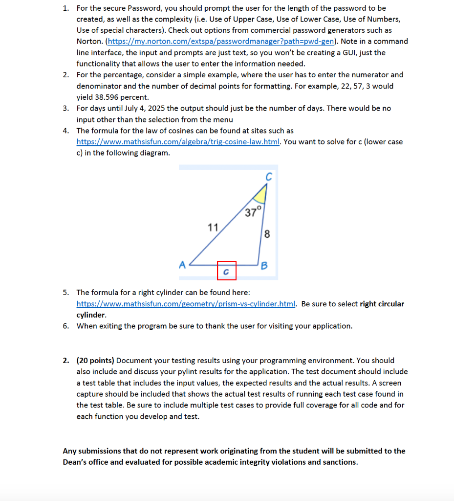 options for users to run at the command line: a. Generate Secure