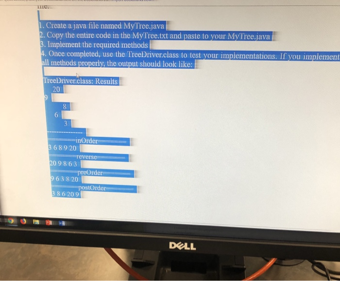  Java Language. Code given public class MyTree{ private TreeNode root; public