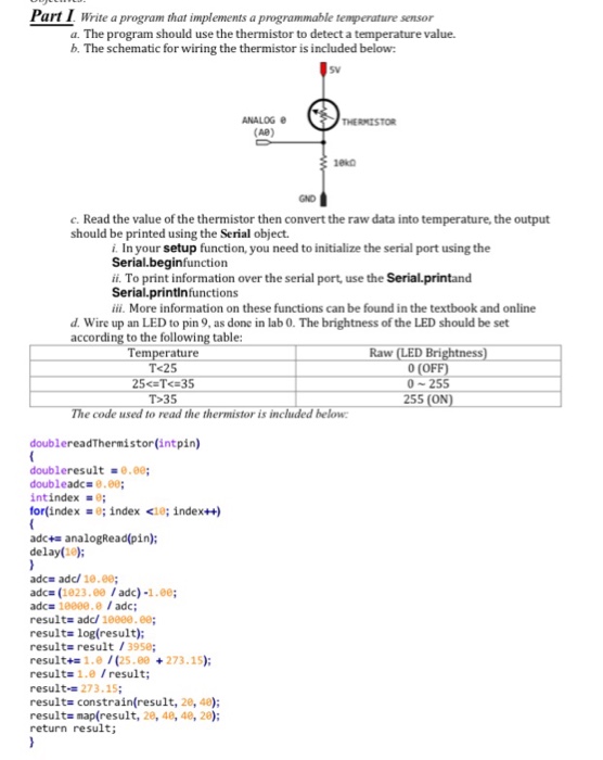  Part L Write a program that implements a programmable temperature sensor