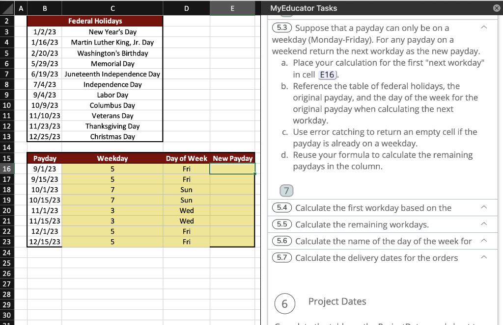 5.3 Please With full formula with reference to D16. 5.3 Suppose that