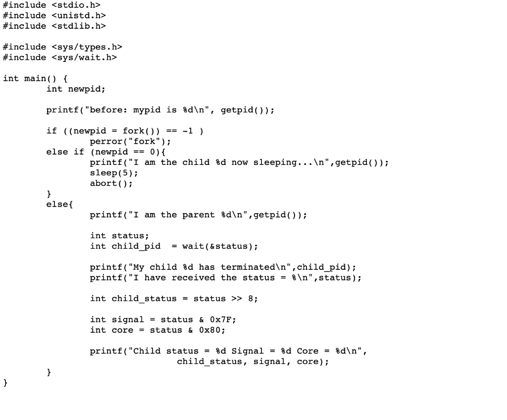 In the code abort.c we discussed in class, it uses hard-coded bit-manipulation