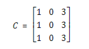 Using MATLAB, given the matrix C: with syntax: C = [ones(3, 1)