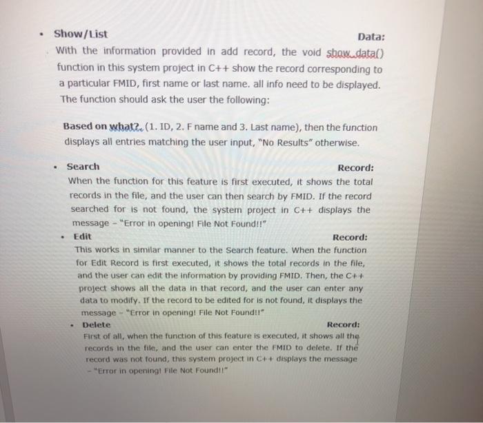 handling has been effectively used for each feature of this project (use