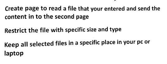 Q2: Using HTML and php Create page to read a file