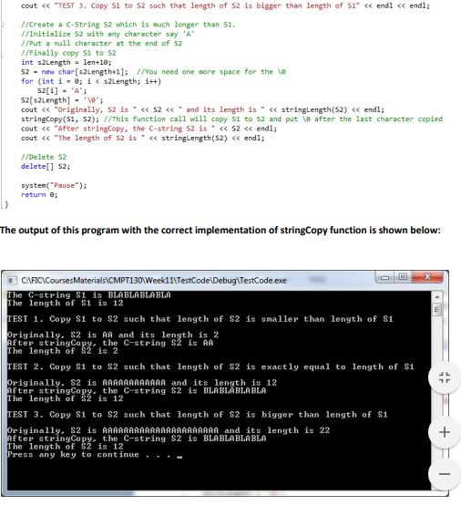 and s2 and copies the characters of s1 to s2. Note that