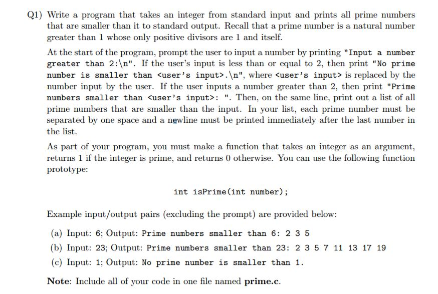  Write a program that takes an integer from standard input and
