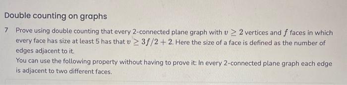 Discrete structures - Double counting on graphs Double counting on graphs 7