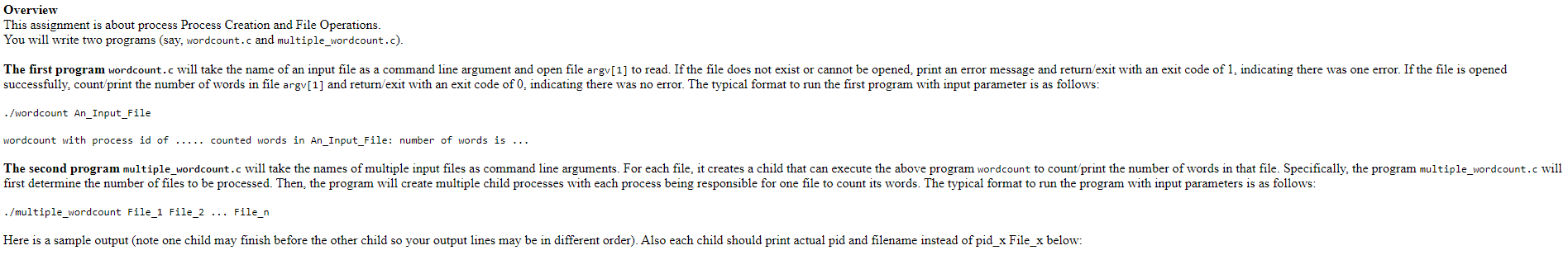  Overview This assignment is about process Process Creation and File Operations.