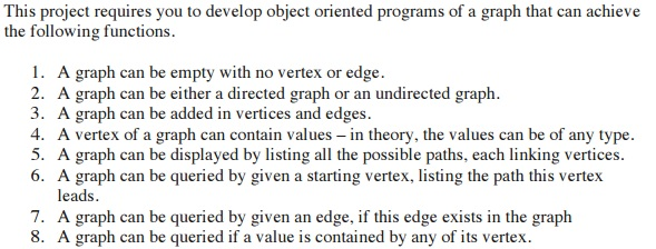 This project requires you to develop object oriented programs of a