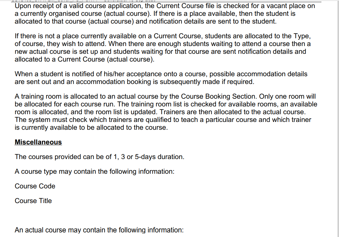 B) and thus produce an ERD that models a new system for