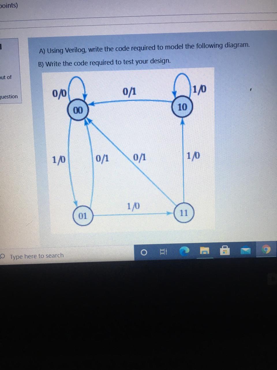  points) 1 A) Using Verilog, write the code required to model