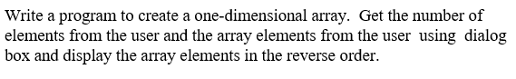  java programming language netbeans Write a program to create a one-dimensional