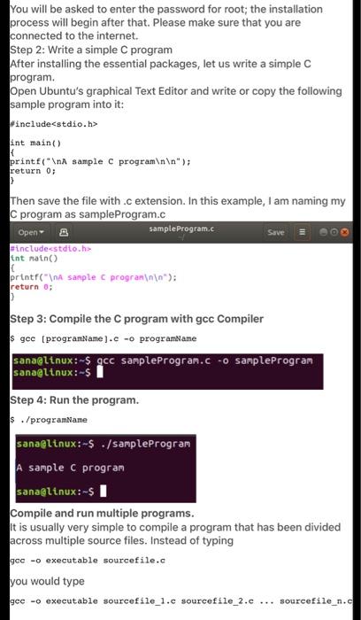 a source file in C language. Compile the source file to binary