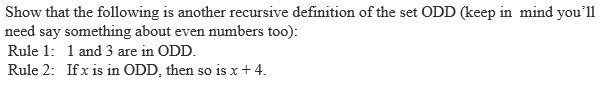 Please show work. Show that the ollowing is another recursive definition of