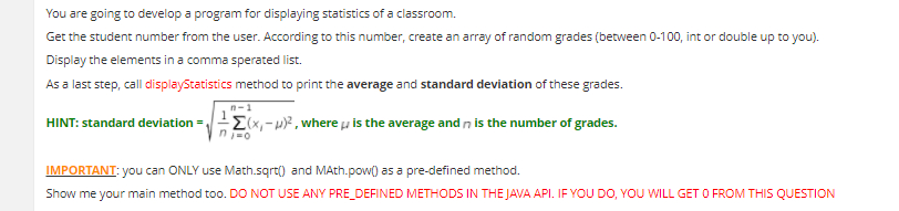 JAVA PROGRAMM- JAVA PROGRAM You are going to develop a program for