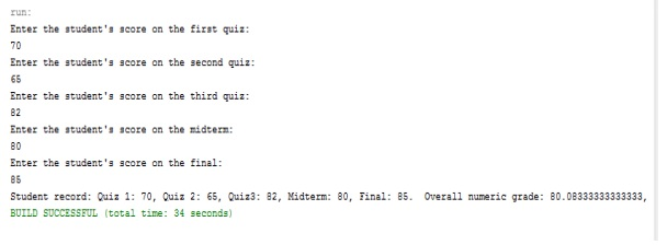 Need a java program with these specs: Interactive input user enters three