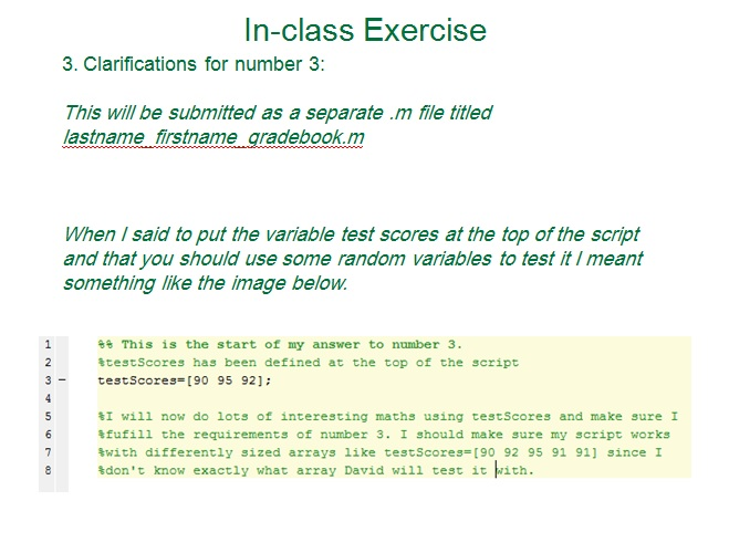 script. The script will be used to analyze how students perform on