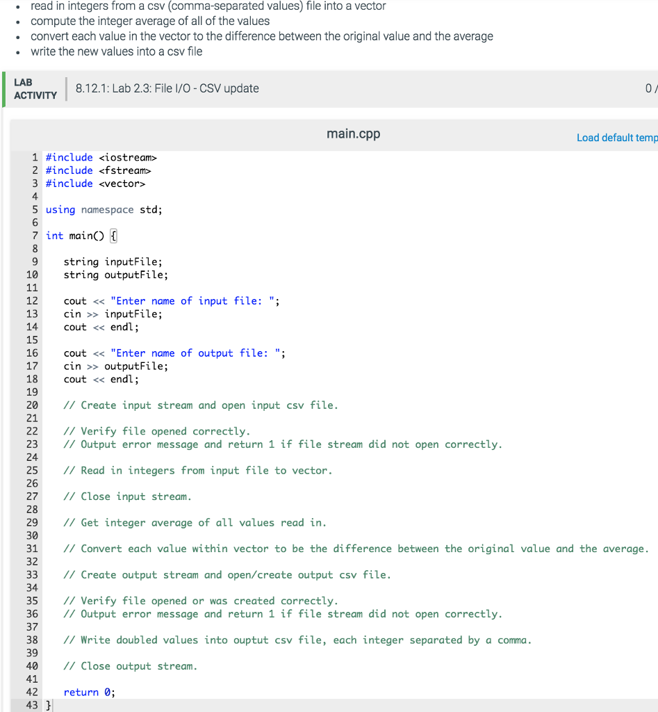 read in integers from a csv (comma-separated values) file into a