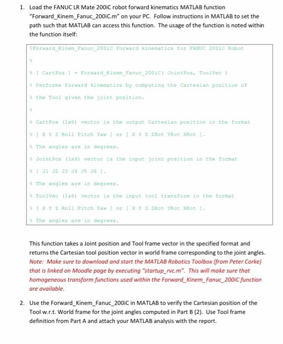  need help with this problem 1. Load the FANUC LR Mate