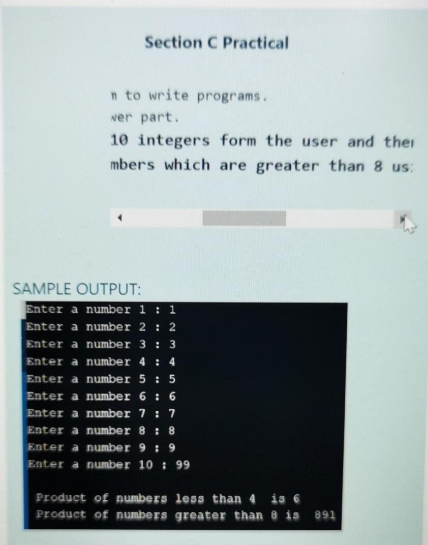 paste program in the answer p Write a program that accepts 10