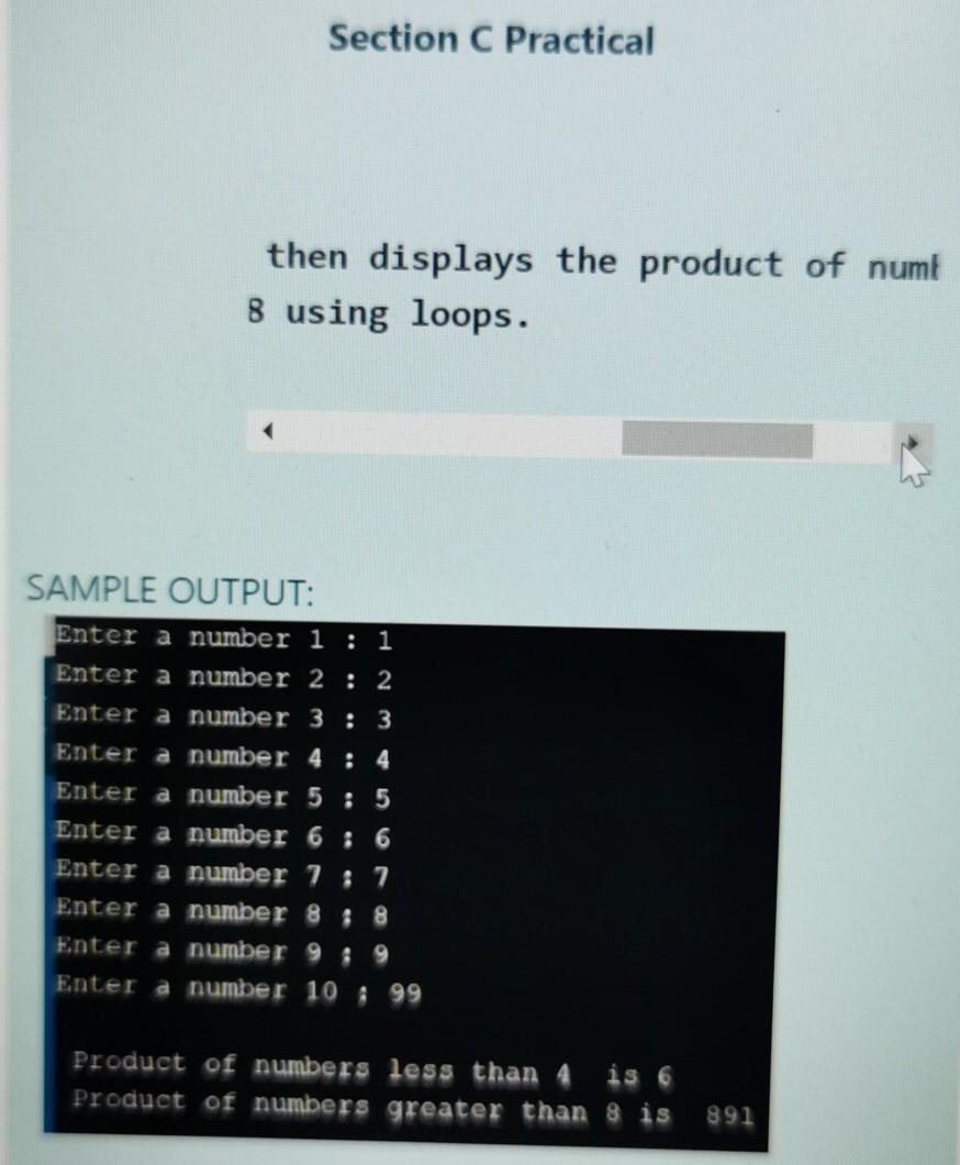 il less than 4 and product of number: ( 10 Marks) :