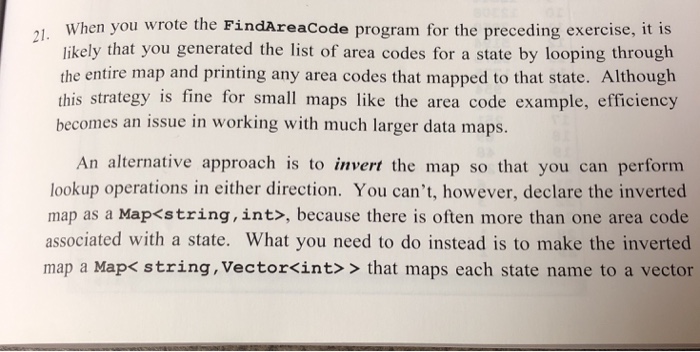  1 When you wrote the FindAreaCode program for the preceding exercise,