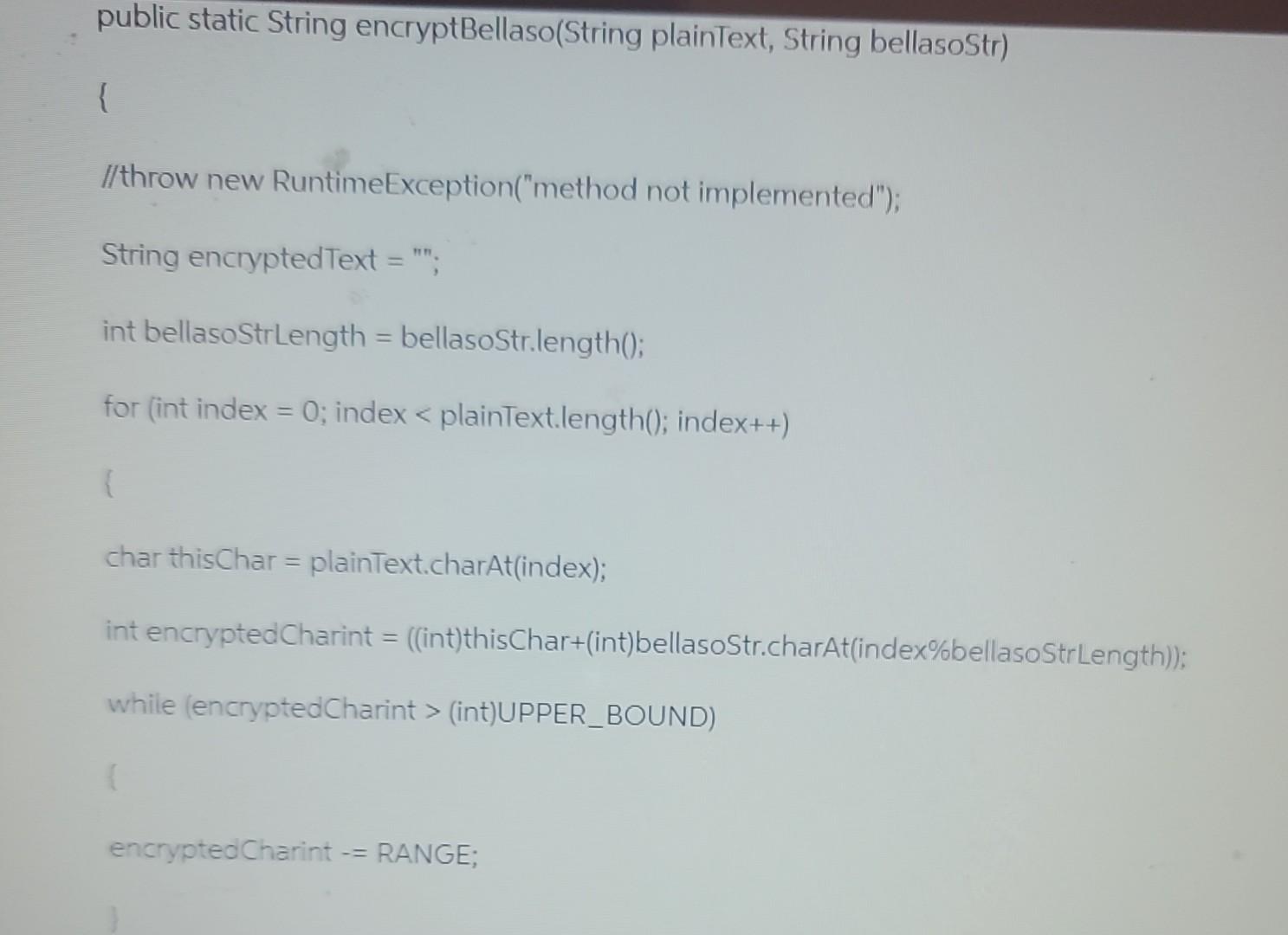 implemented"); boolean boundary = true; for (int index =0; index = LOWER_BOUND