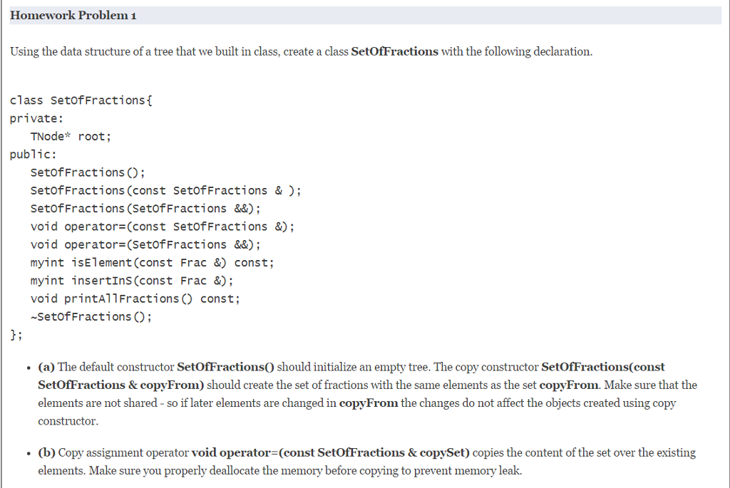 The code below is the data structure of a tree that our