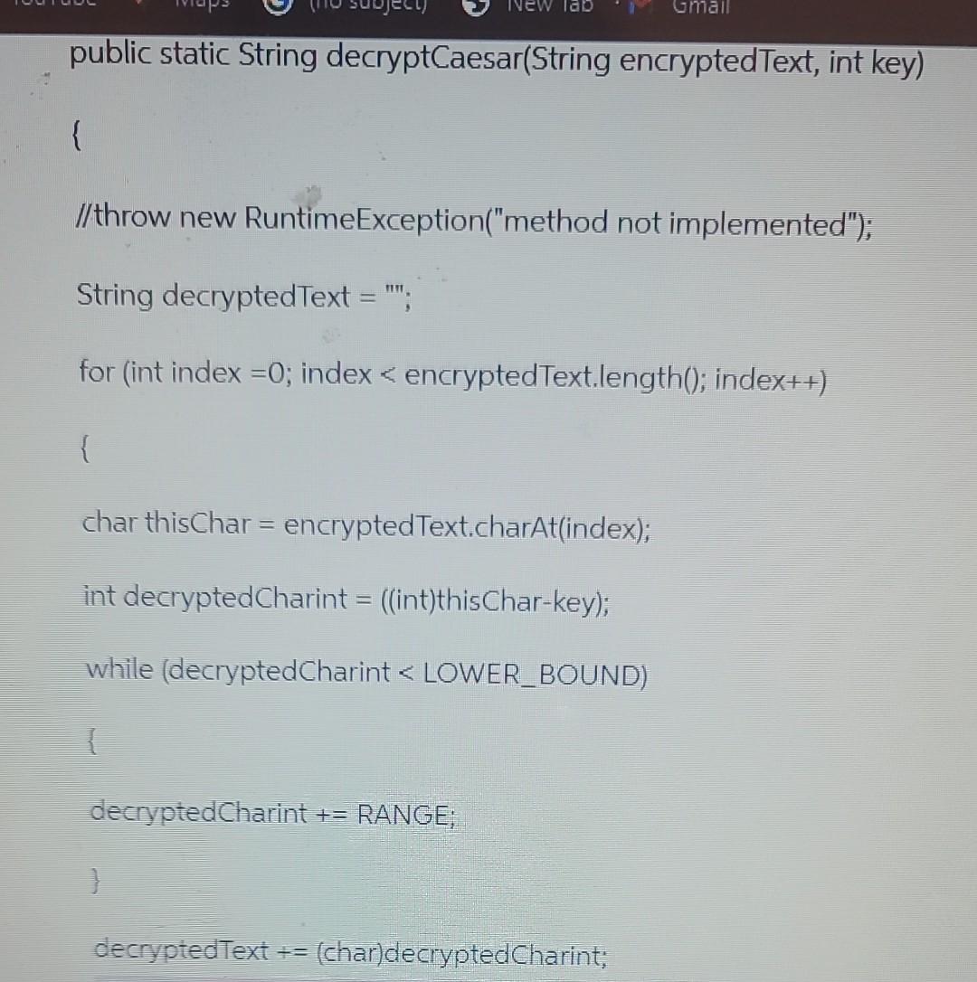 static String encryptCaesar(String plainText, int key) //throw new RuntimeException("method not implemented") String