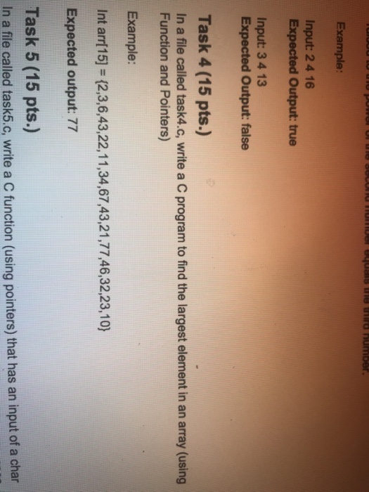  Task 4 Answer in c programming and function to find largest
