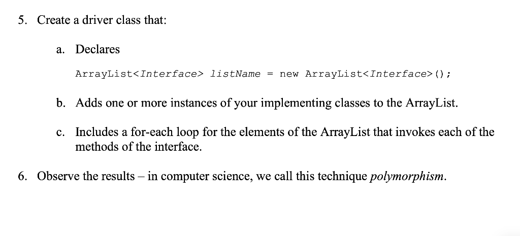 Brainstorm an interface to create. Possibilities include: a. A generic category of