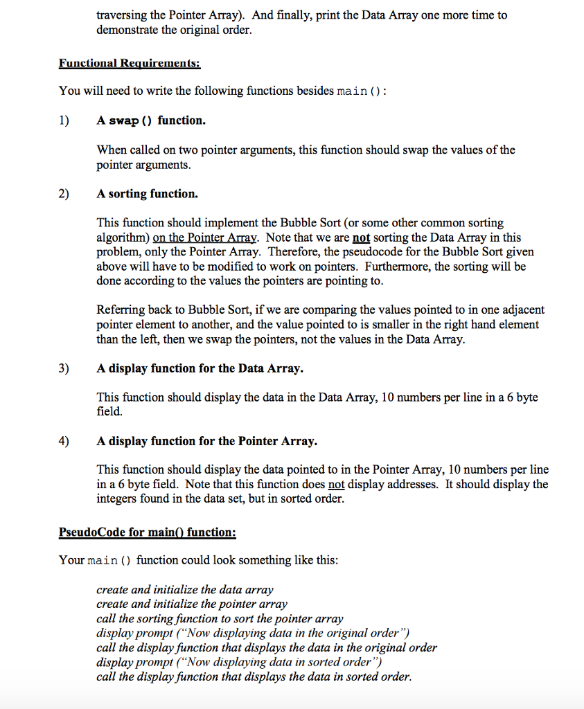 the original order unchanged. In such cases we could sort the data