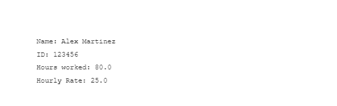 following UML diagram Payroll Class //list of the instance variables -name: String